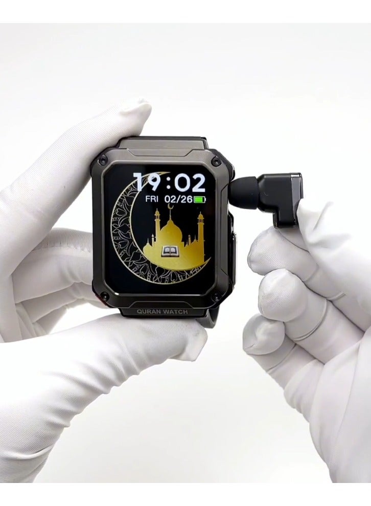 Haino Teko ST4 Smart Watch Buds with Full Quran 114 Chapters, Wireless Earbuds, Music Playback, Touch Control, Smart Features, Comfortable Fit for Men and Boys, Daily Use and Learning - Image 3